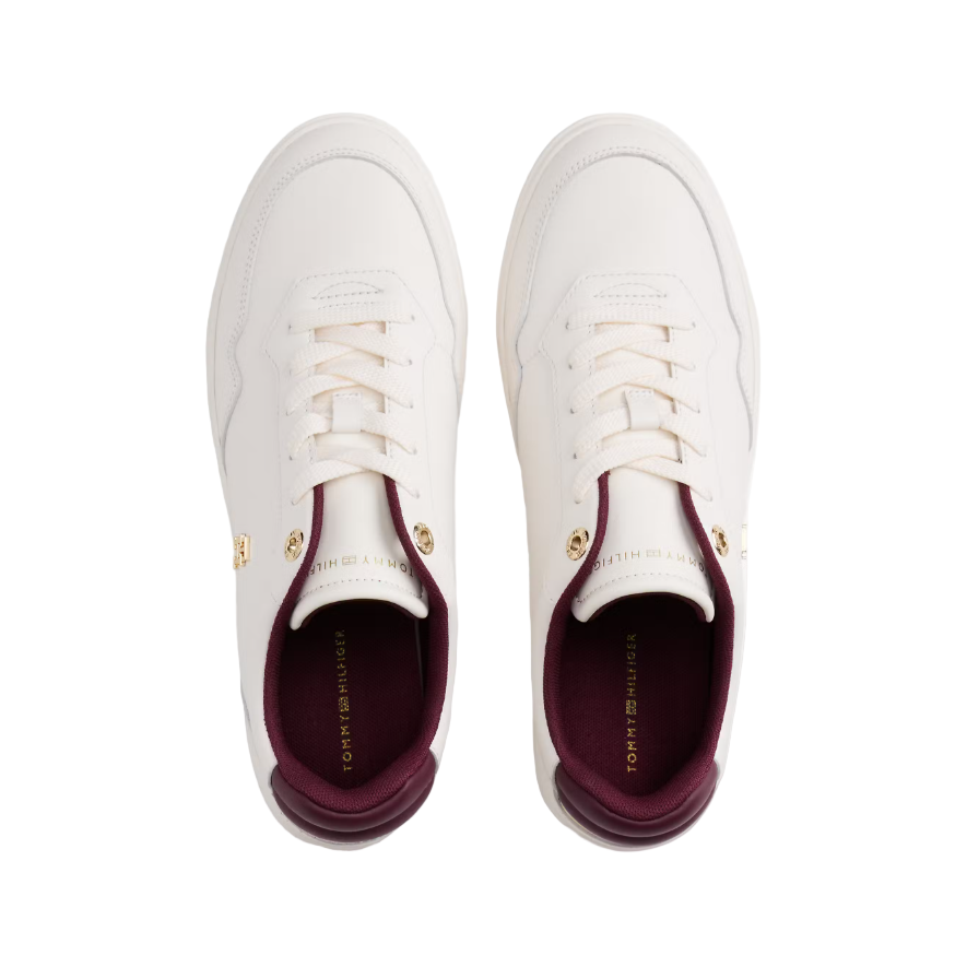 Tommy Hilfiger Womens Trainer Elevated Court Sneaker YBH Ancient White