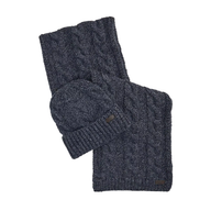 Barbour Mens Beanie/Scarf Jesmond Gift Set Navy