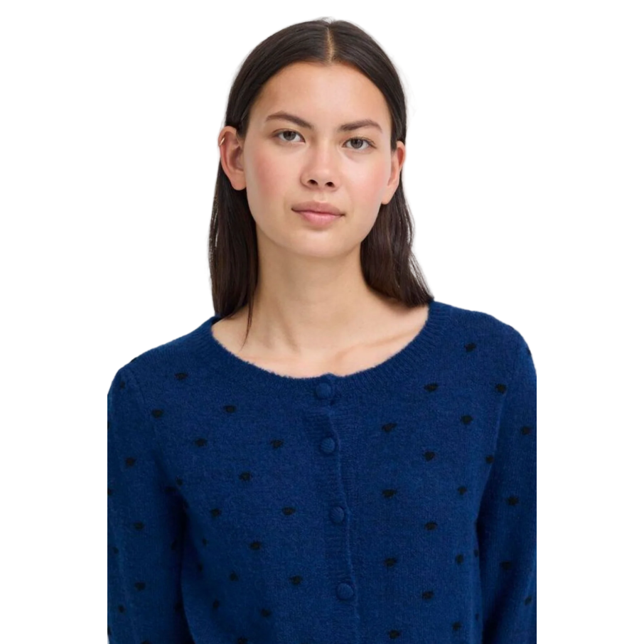 Ichi Womens Cardigan Destine Navy Peony