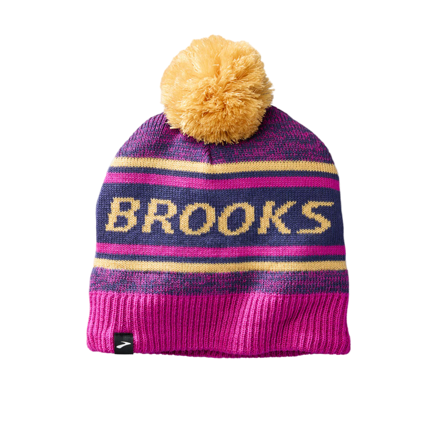 Brooks Unisex Beanie Heritage Pom Magenta/Brooks