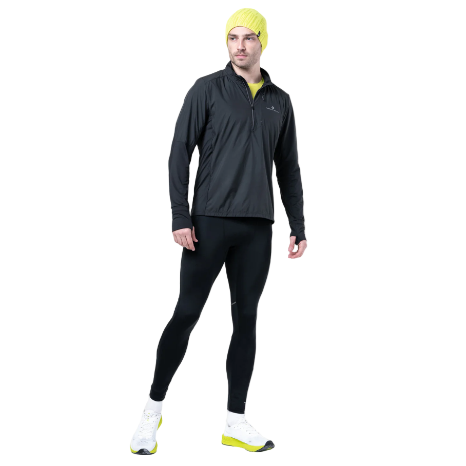 Ronhill Mens Jacket Tech Wind-Block ½ Zip All Black