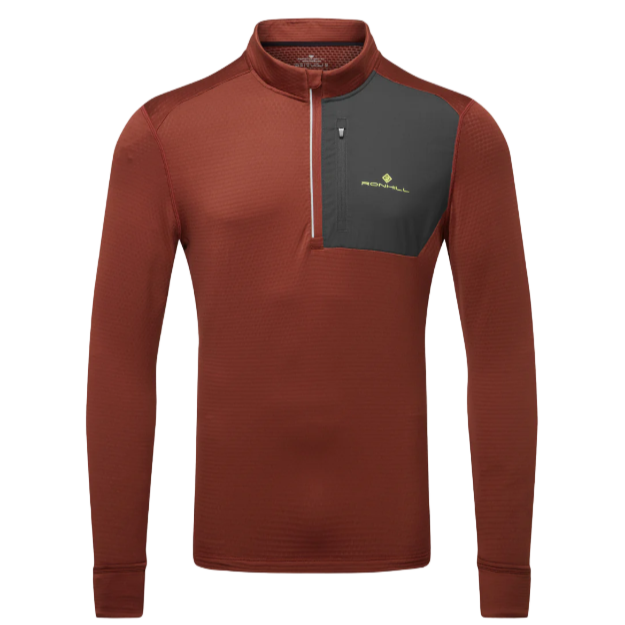 Ronhill Mens Sweatshirt Tech Winter ½ Zip Chestnut/Oxide