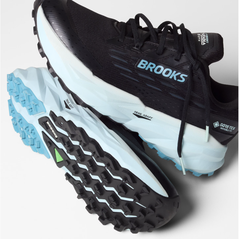 Brooks Womens Trainer Cascadia 19 GTX Black/Ebony/Blue Flower