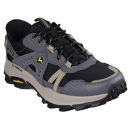 Skechers men's black and charcoal leather lace-up trainer