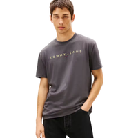 Tommy Jeans Mens Linear Logo Tee Washed Black