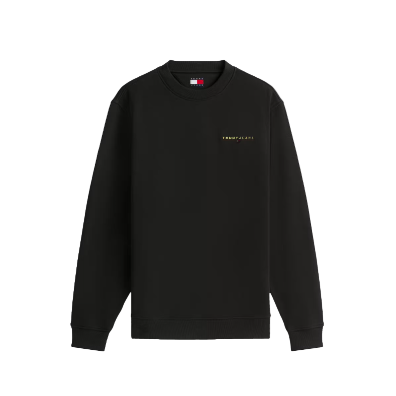 Tommy Jeans Mens Linear Crew Sweatshirt Black