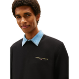 Tommy Jeans Mens Linear Crew Sweatshirt Black
