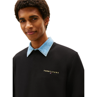 Tommy Jeans Mens Linear Crew Sweatshirt Black