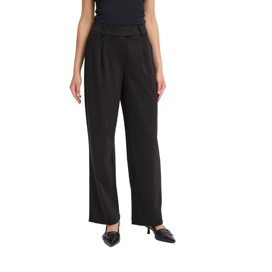 ICHI Womens IHKate Rhineshine Trousers Black