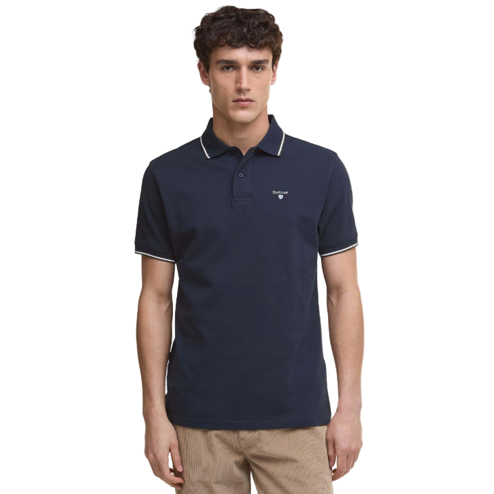 Barbour Mens Fielding Tailored Polo Shirt Navy