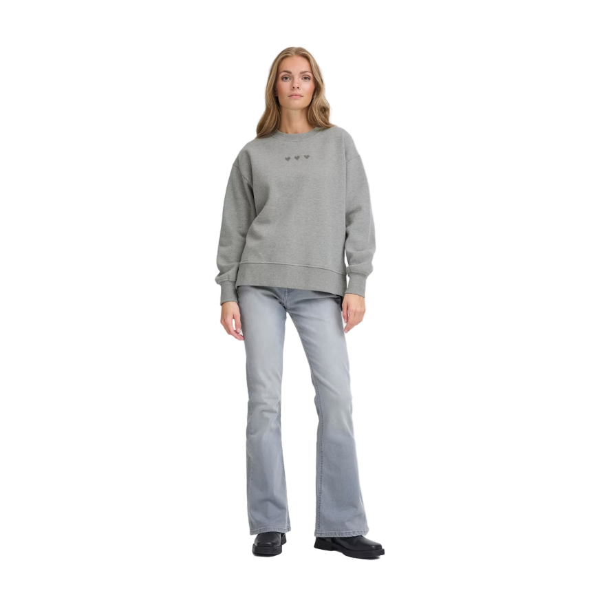 ICHI Womens IHOlinne Sweatshirt Grey Melange