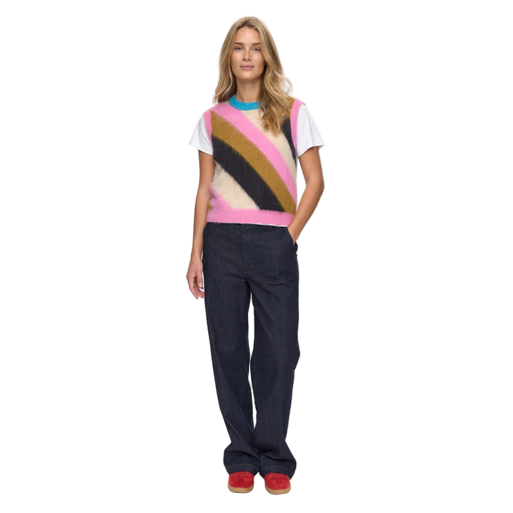 Numph Womens Nusuri Multi Stripe Vest