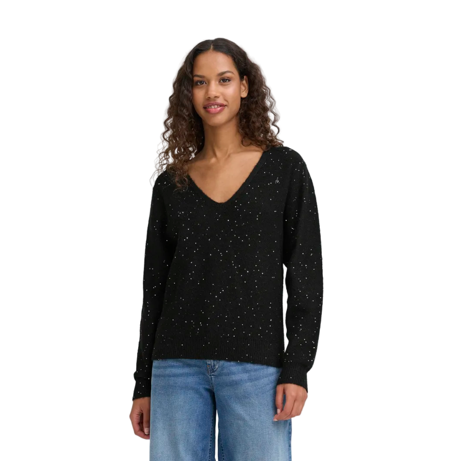 ICHI Womens IHDamian Pullover Black