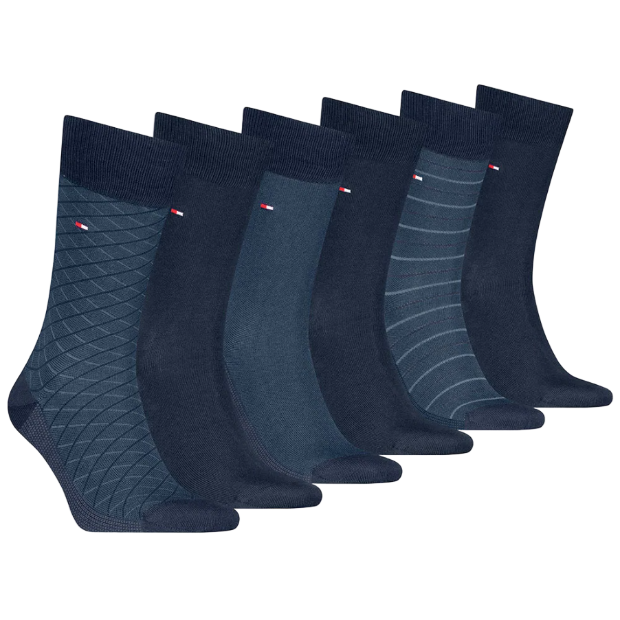 Tommy Hilfiger Mens 6 Pack Sock Giftbox Navy