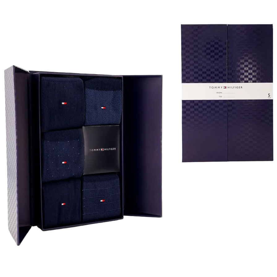 Tommy Hilfiger Mens 5 Pack Sock Giftbox Navy