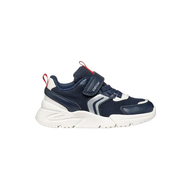 Geox boys' navy and red lace-up trainer