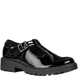 Geox Girls J Casey Shoe J8420E Black Patent