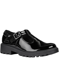 Geox Girls J Casey Shoe J8420E Black Patent