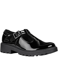 Geox Girls J Casey Shoe J8420E Black Patent