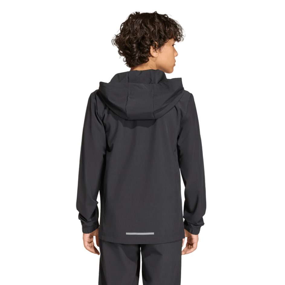 Adidas Boys Hooded Tech Woven Jacket KG5182 Black