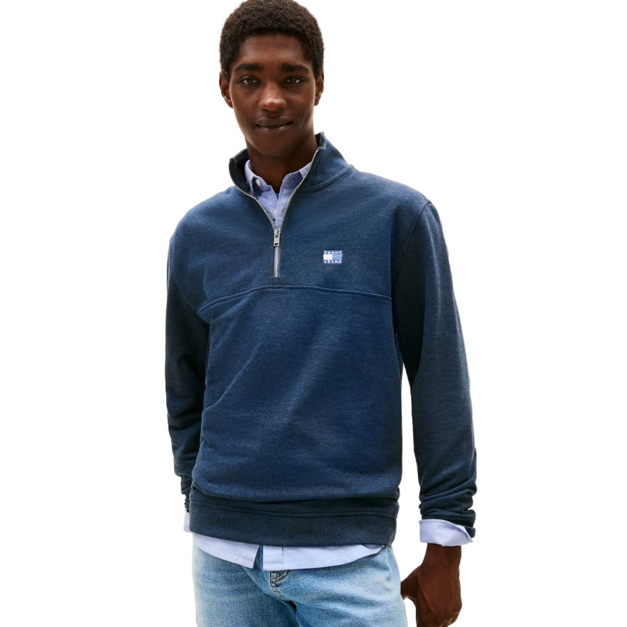 Tommy Jeans Mens 1/4 Zip Dark Night Navy