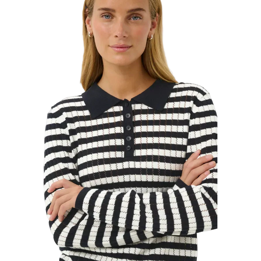 Part Two Womens Zaria Pullover Dark Navy Stripe