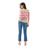 Kaffe Womns KAniel Striped Pullover Feather Grey Melange