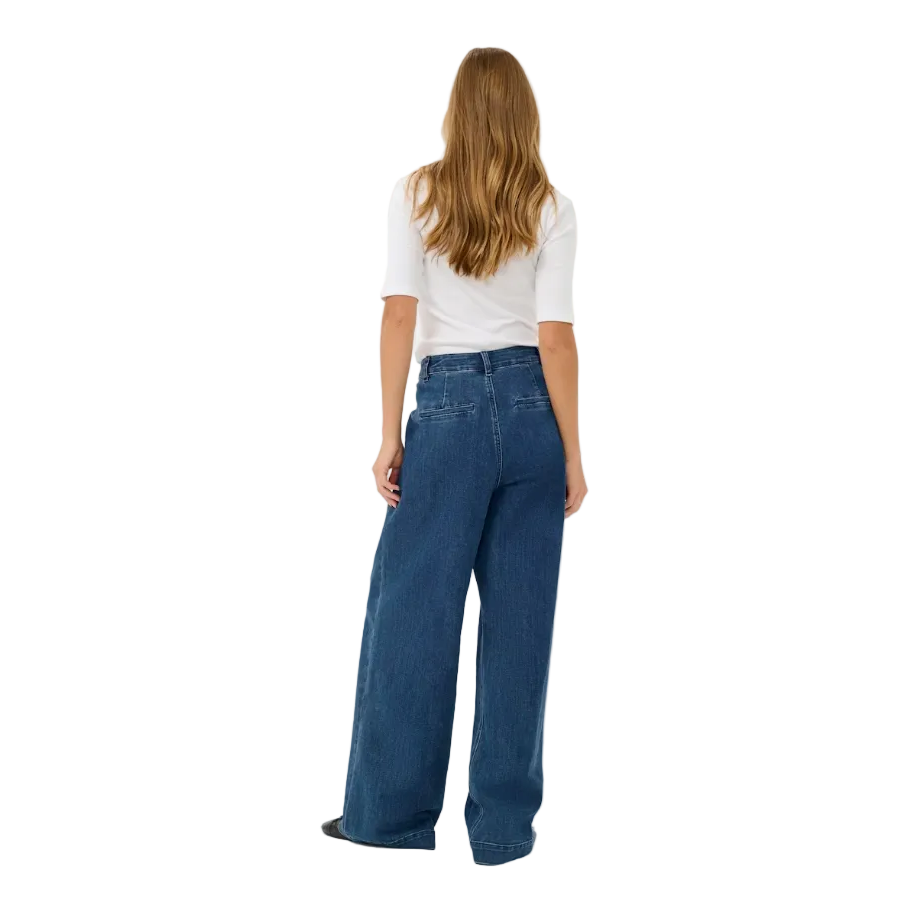 Kaffe Womens KAlea Wide Jeans Medium Blue Denim