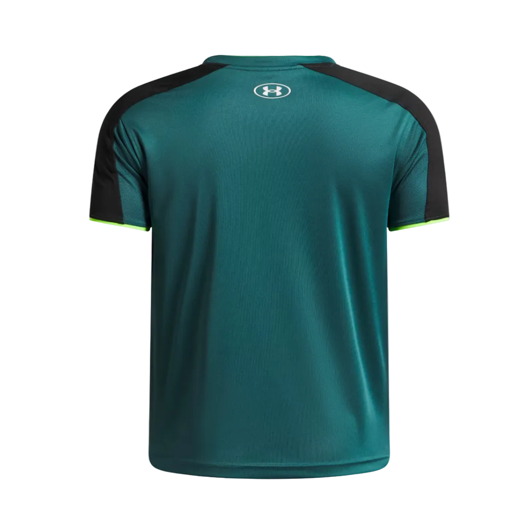 Under Armour Boys Challenger Train Short Sleeve Tee Green/White