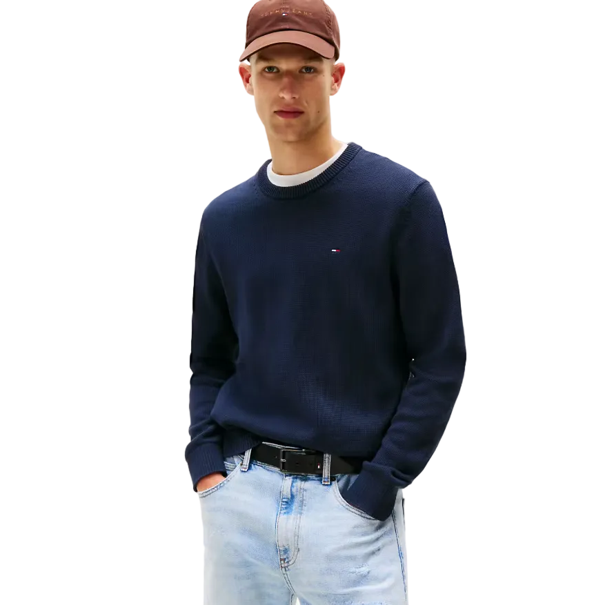 Tommy Jeans Mens Slim Sweater Dark Night Navy