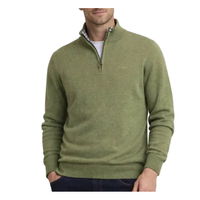 Barbour men's green knitted quarter-zip top