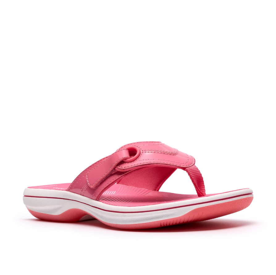 Clarks Womens Toe Post Sandal Brinkley Reyna Pink