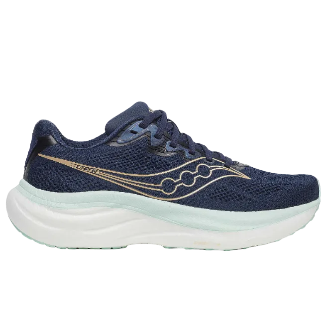 Saucony Womens Trainer Ride 19 Navy/Aqua