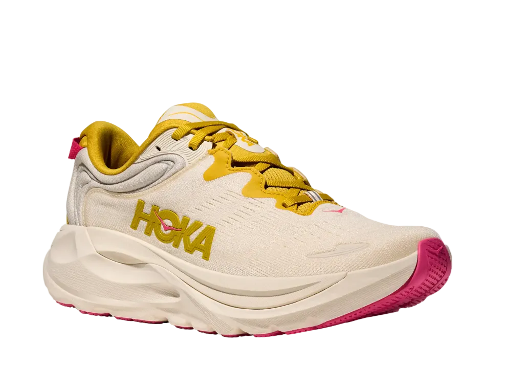 Hoka Womens Trainer Gaviota 6 Birch/Yellow Gold