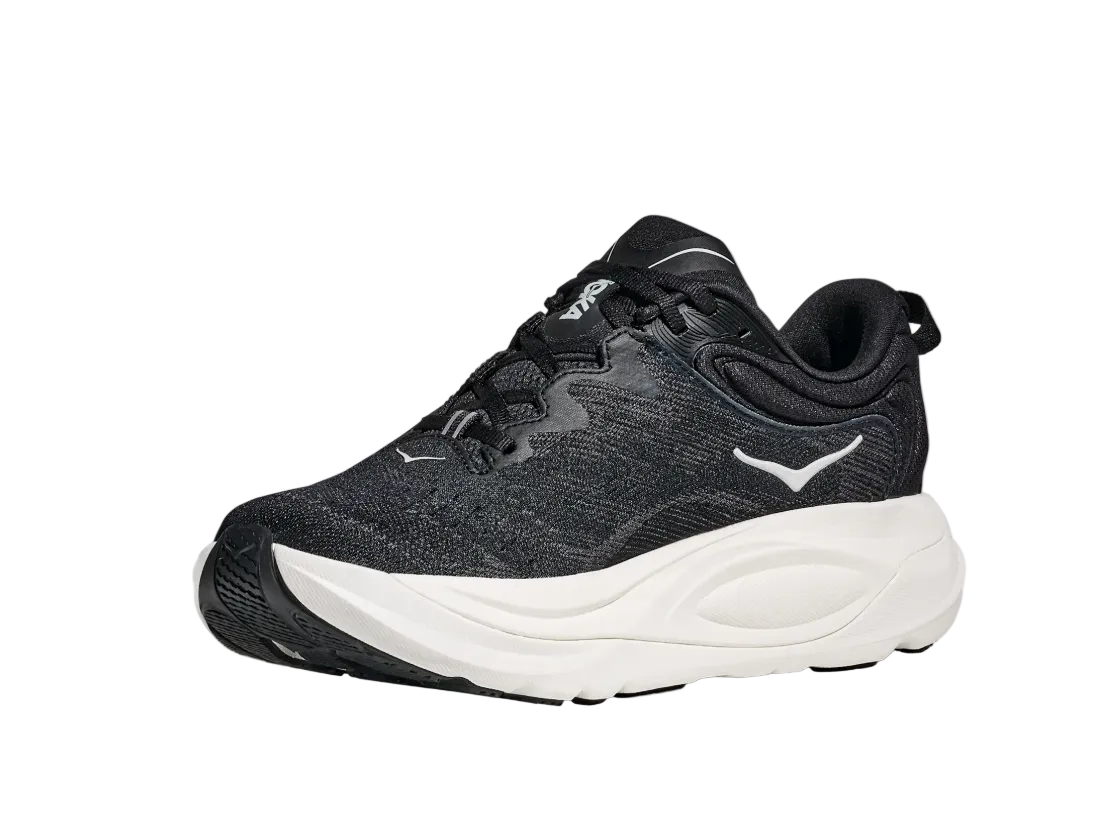 Hoka women's black and white mesh lace-up trainer