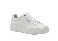 Tamaris women's white leather lace-up trainer