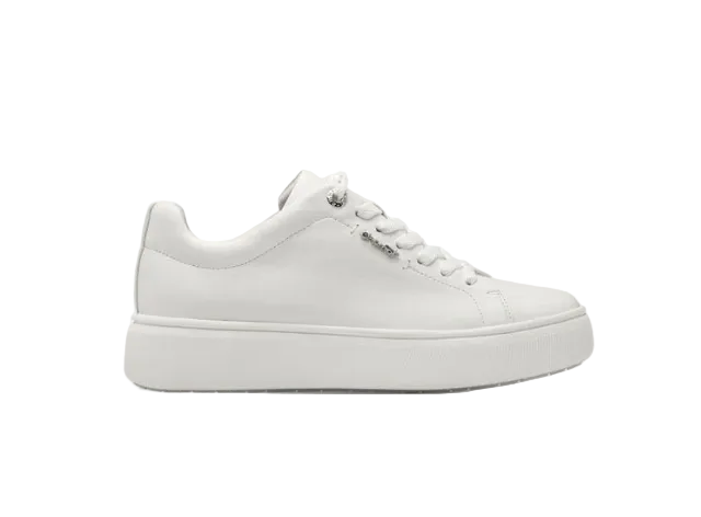 Tamaris women's white leather lace-up trainer