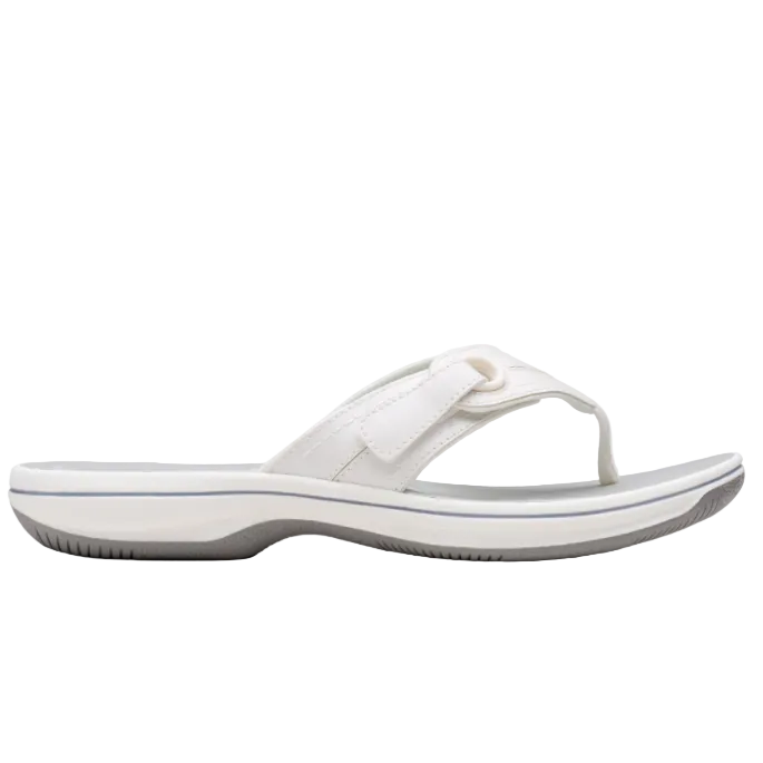 Clarks Womens Toe Post Sandal Brinkley Reyna White