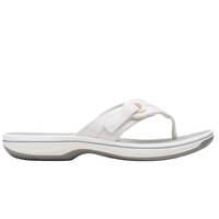 Clarks women's white slip-on sandal