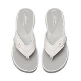 Clarks women's white slip-on sandal