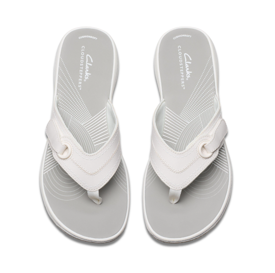 Clarks women's white slip-on sandal