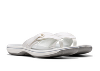 Clarks women's white slip-on sandal