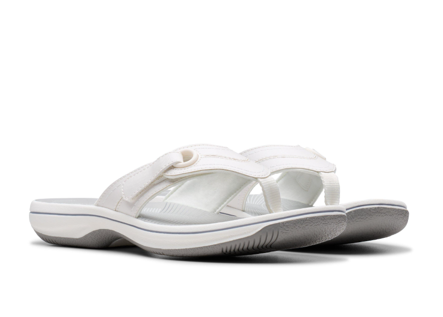 Clarks women's white slip-on sandal