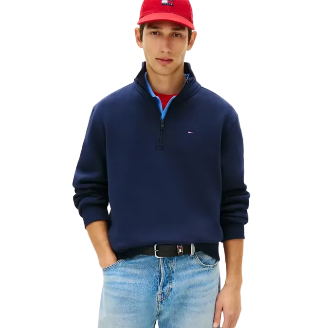 Tommy Hilfiger men's navy fleece jeans with zip