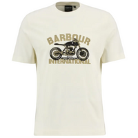 Barbour International Mens T-Shirt Shifter Graphic Print Whisper White