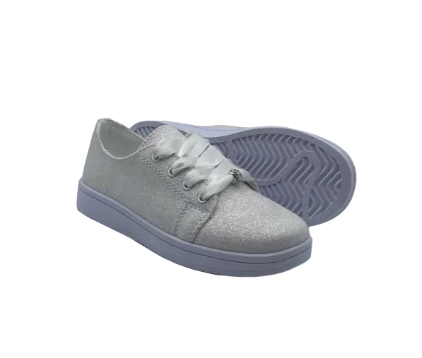 Dubarry Girls Shoe Valerie White Glitter