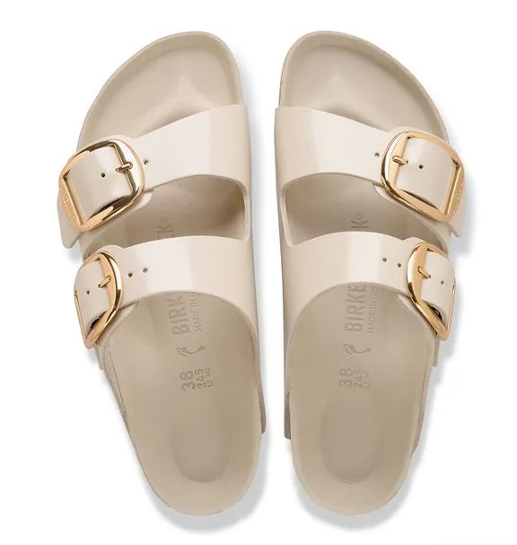 Birkenstock Womens Sandal Arizona Big Buckle High-Shine Oyster