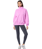 Gym+Coffee Womens Snap Collar Sierra Sweatshirt Neon Pink