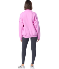 Gym+Coffee Womens Snap Collar Sierra Sweatshirt Neon Pink