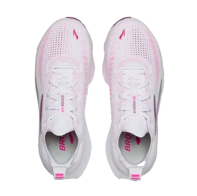 Brooks Women Trainer Glycerin Flex White/Cyber Pink/Argyle